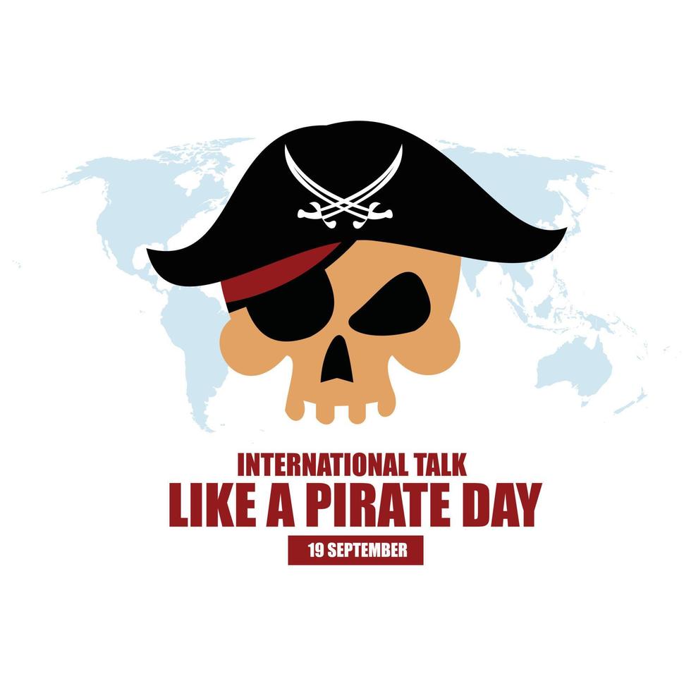 ilustración vectorial de la charla internacional como un día pirata. diseño simple y elegante vector