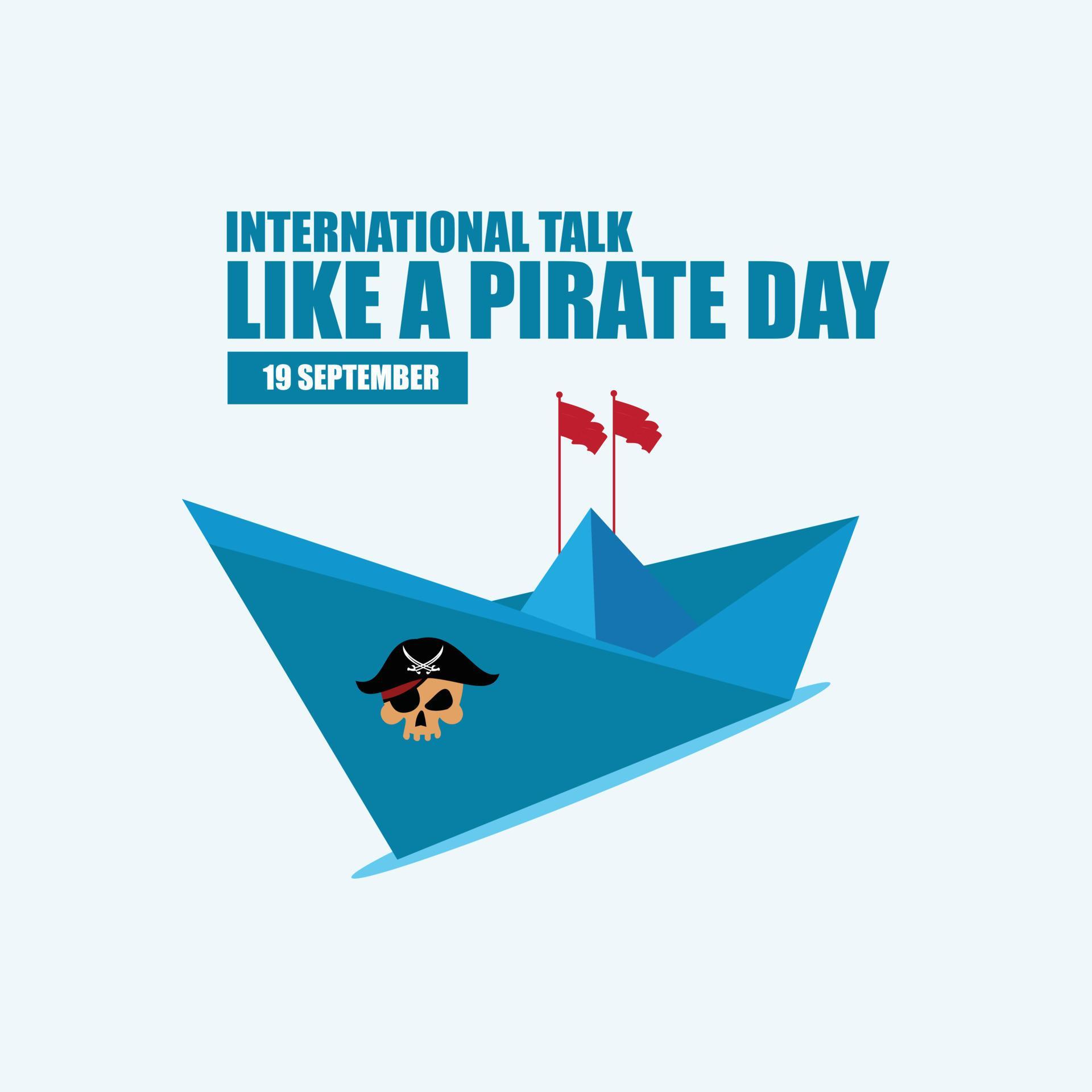 Vector illustration of International Talk Like a Pirate Day. Simple and elegant design 10833777