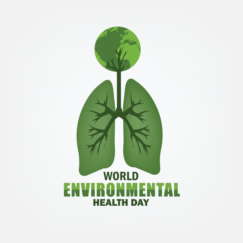 vector del día mundial de la salud ambiental. concepto de diseño verde. diseño simple y elegante