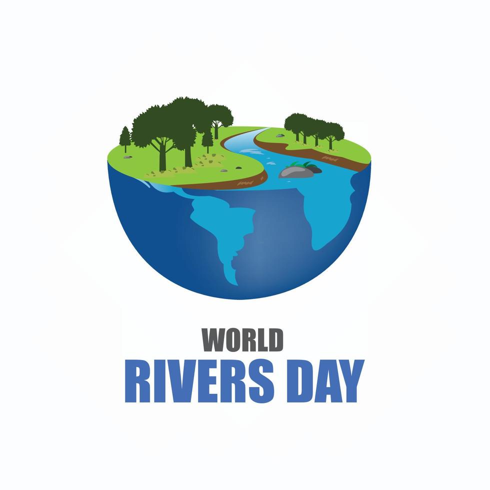 Vector illustration of World River Day. Simple and elegant design