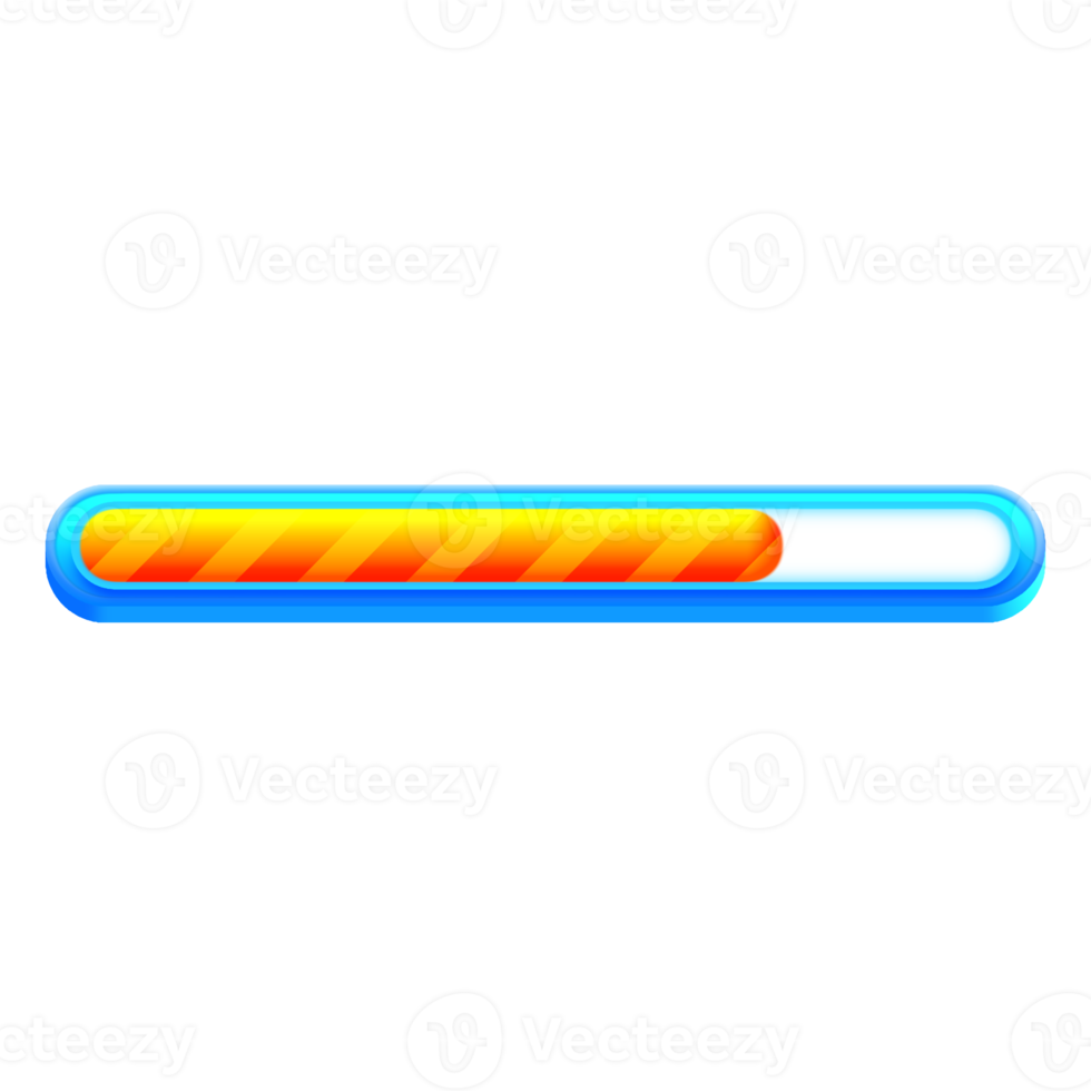 Loading bar three quarters game asset 2D icon transparent background png