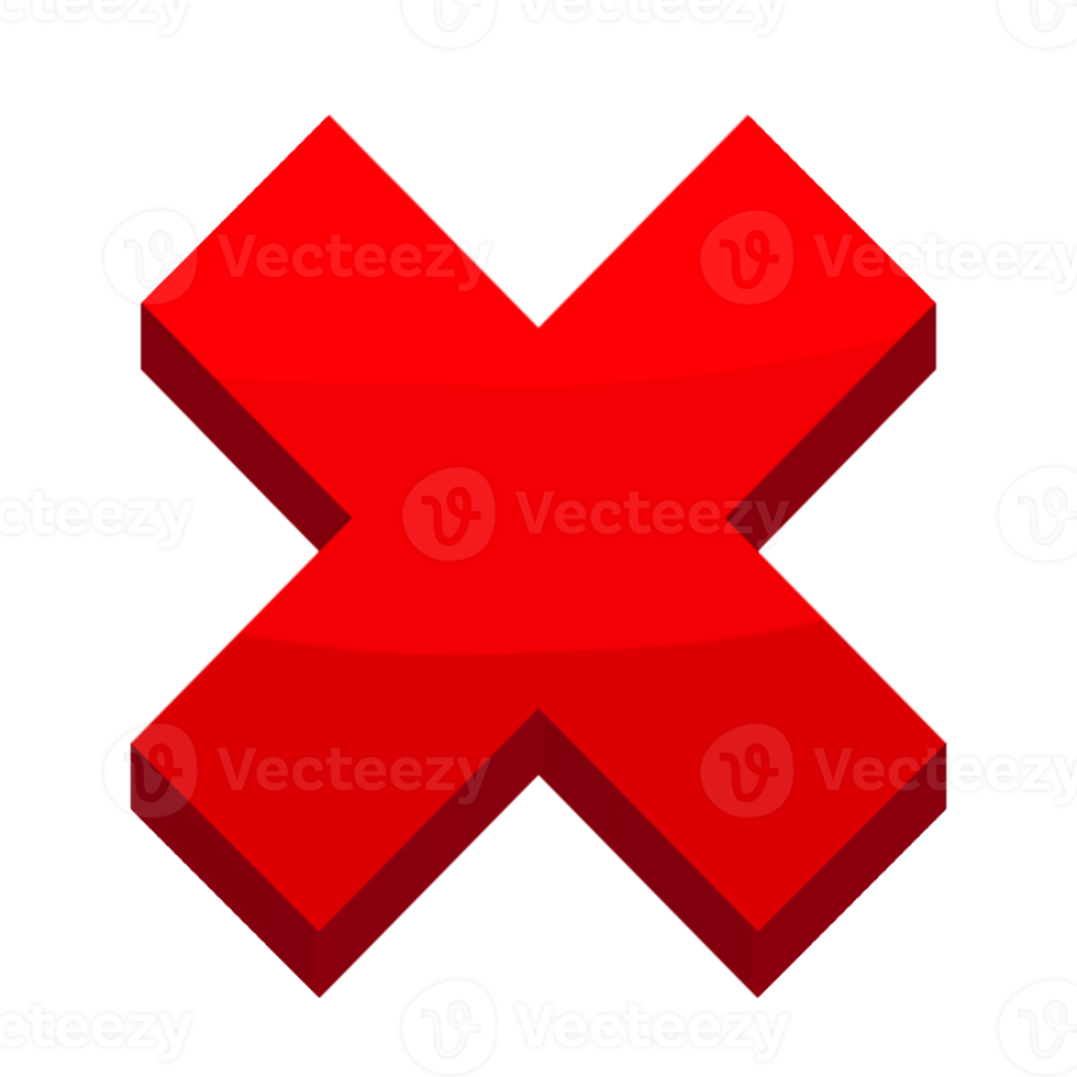 Red wrong mark game asset 2D icon transparent background 10833942 PNG