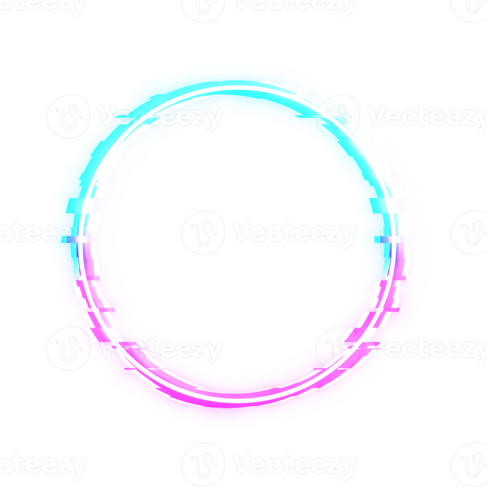 fault circle neon effect border transparent background png