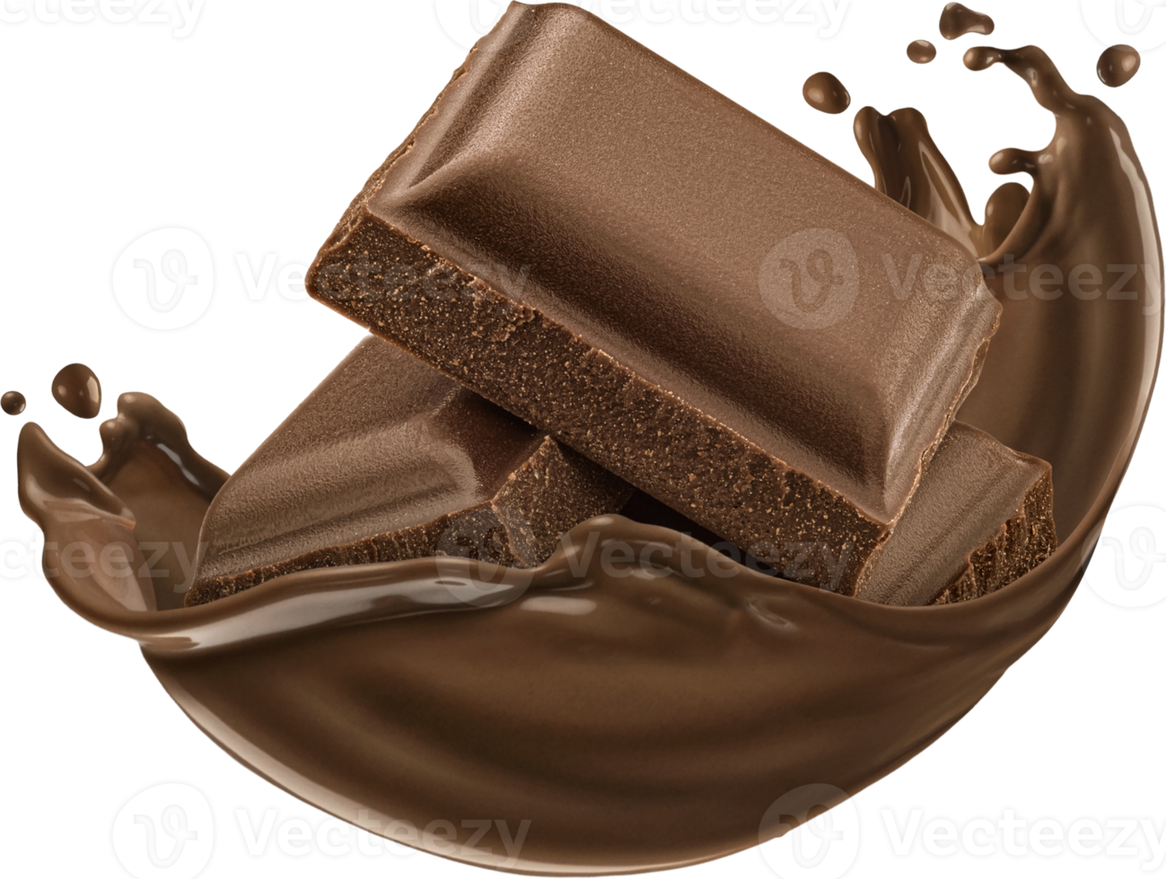 chocola bars met plons geïsoleerd Aan wit achtergrond met knipsel pad png