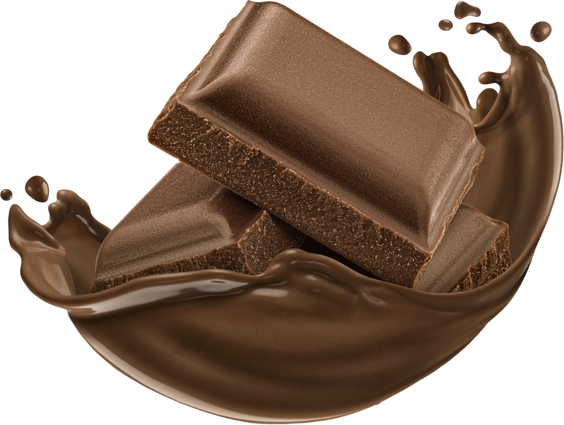 Free Chocolate bars with splash isolated on white background with clipping  path 10833992 PNG with Transparent Background
