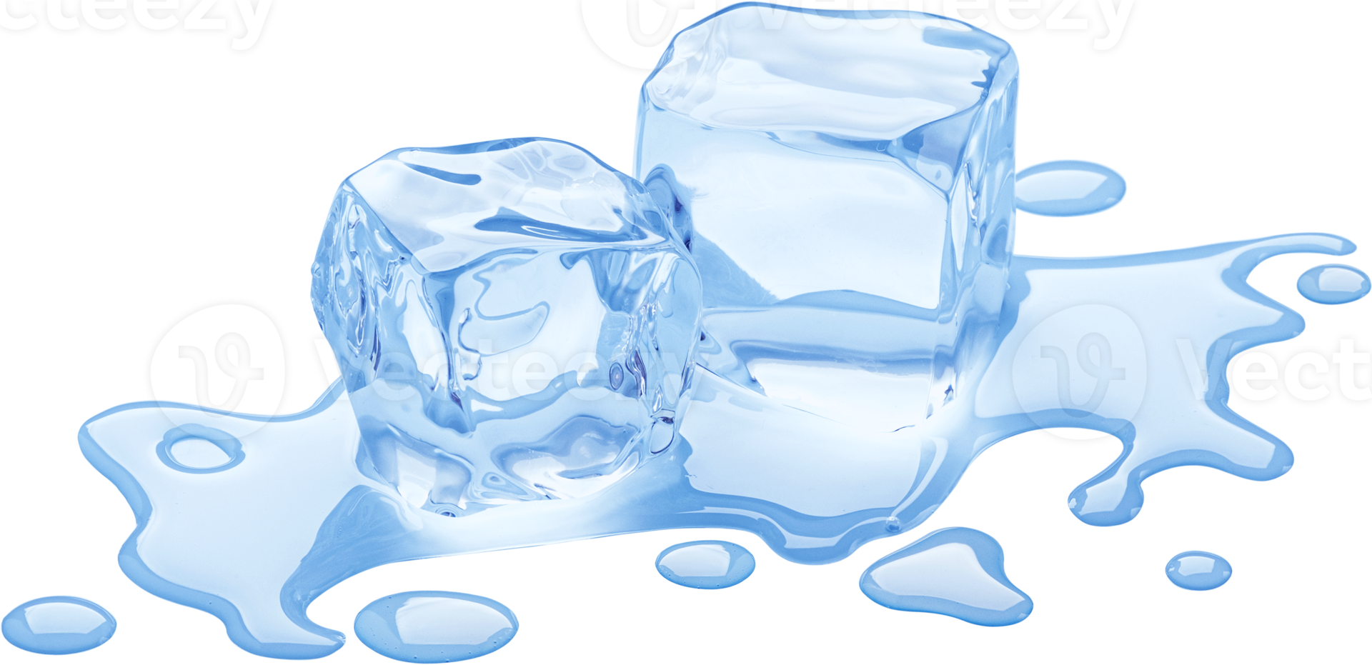 schmelzender Eiswürfel mit Beschneidungspfad isoliert png