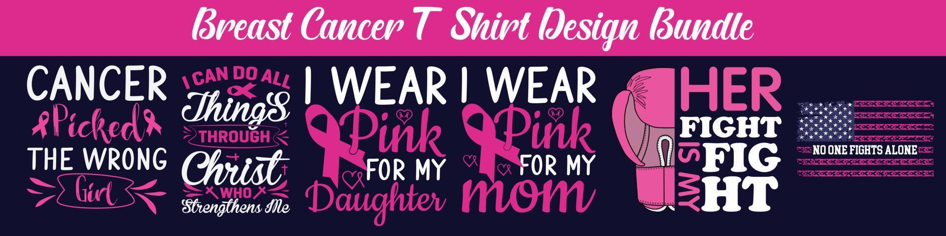 Breast Cancer T-Shirt Design Bundle, design for print like t-shirt, mug, frame, breast cancer day, Breast Cancer t shirt design, merchandise lettering design vector