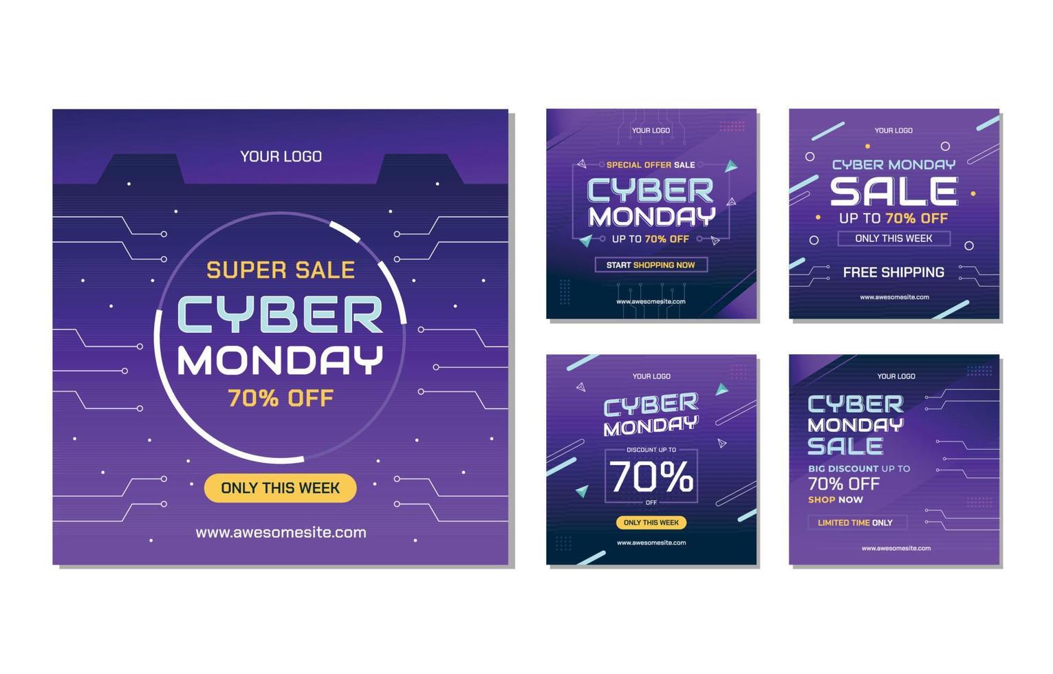 Cyber Monday Social Media Post vector