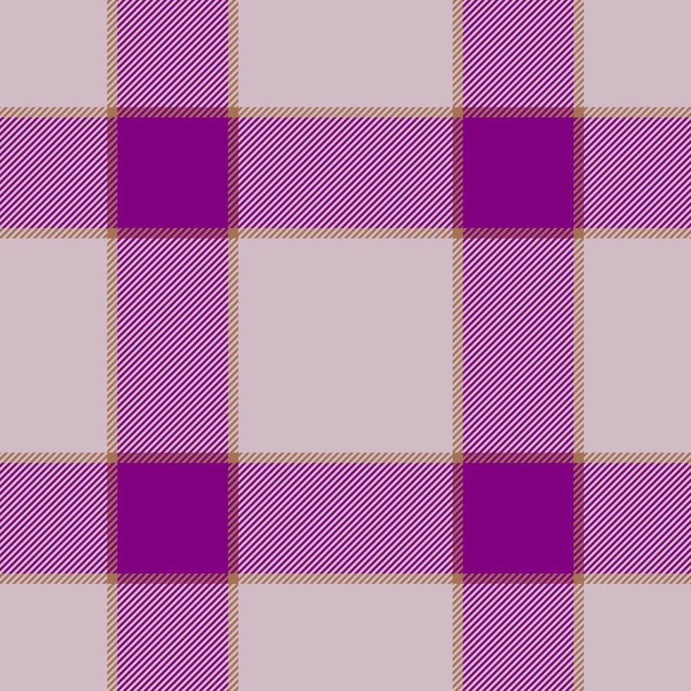 Plaid seamless pattern in pink. Check fabric texture. Vector textile print.