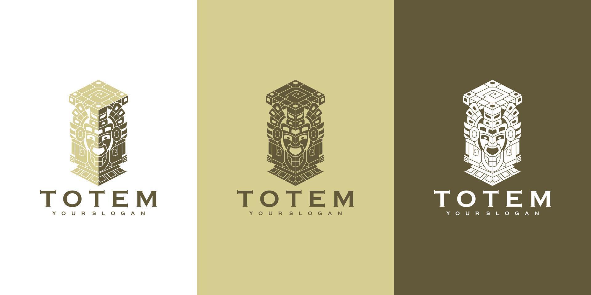 logotipo de tótem creativo con concepto de color minimalista. para la inspiración del logotipo vector