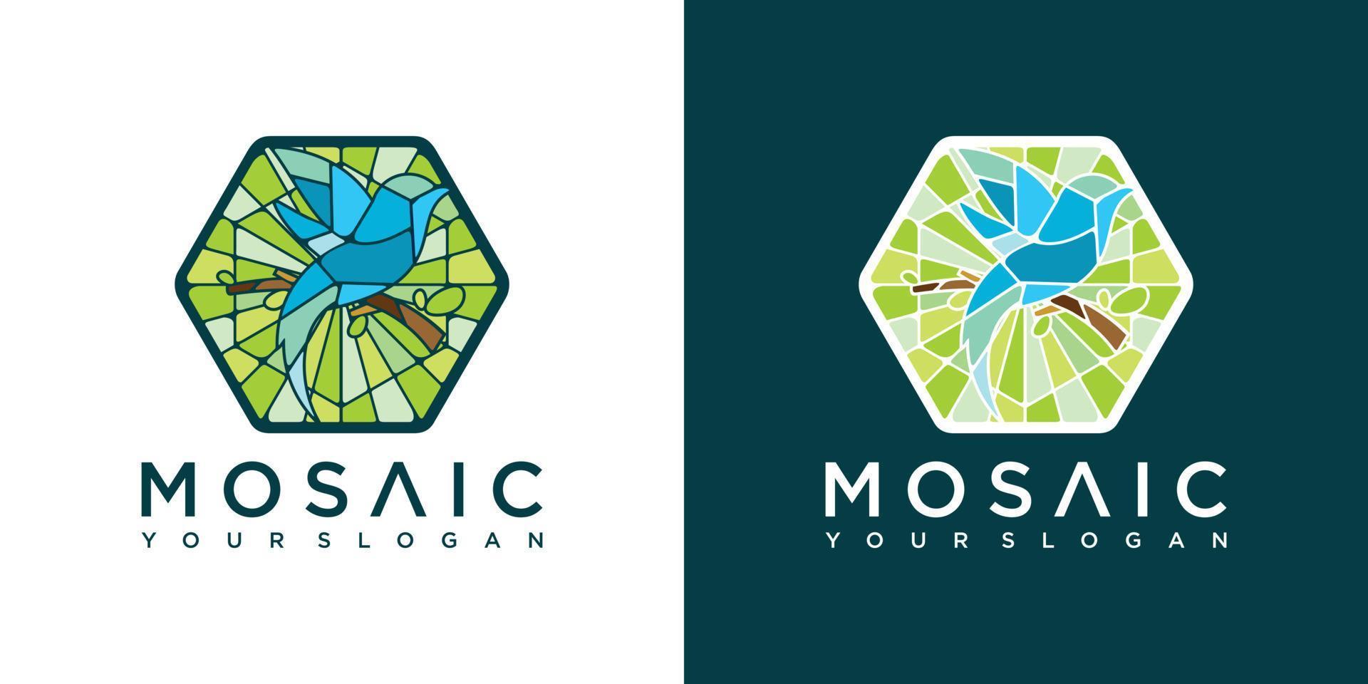 creative mosaic logo design reference vector