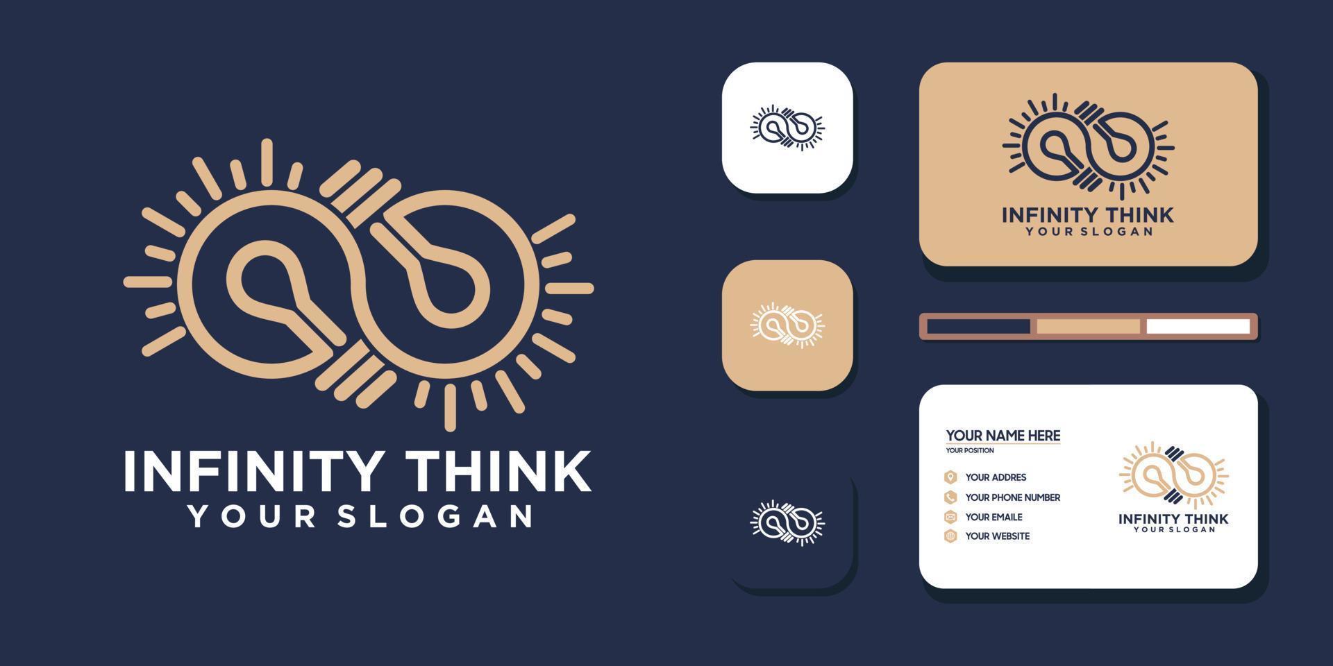 infinity think. logo and business card reference vector