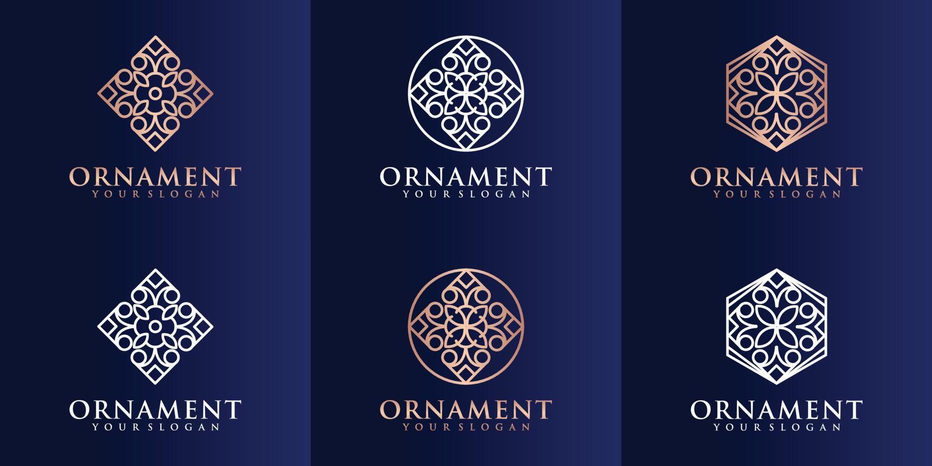 set of nature ornament logo vector