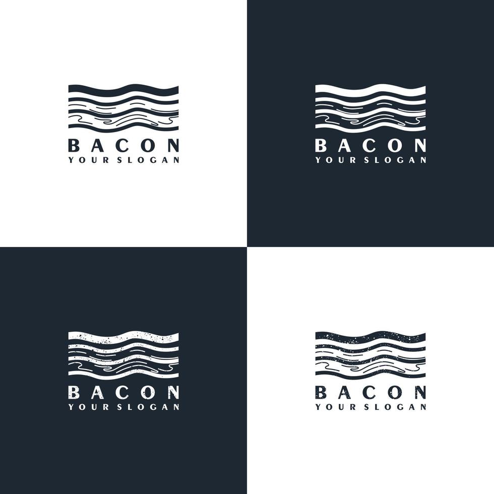 logotipo de tocino con arte de línea minimalista para referencia comercial vector