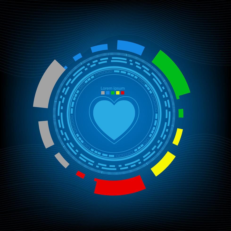 heart rate monitor AI hologram vector concept for future technology element background business screen