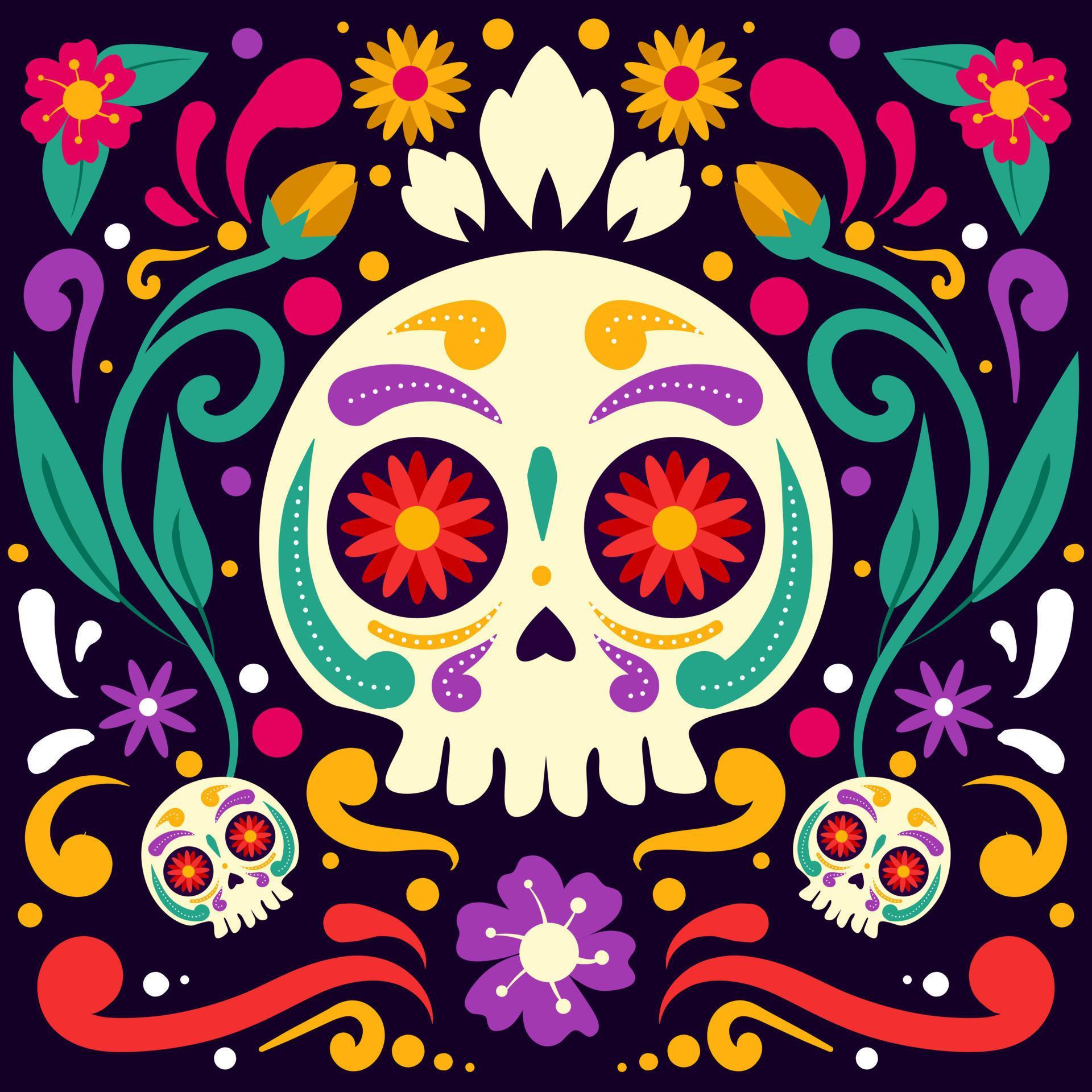 Happy Dia De Muertos Illustration 10834228 Vector Art at Vecteezy