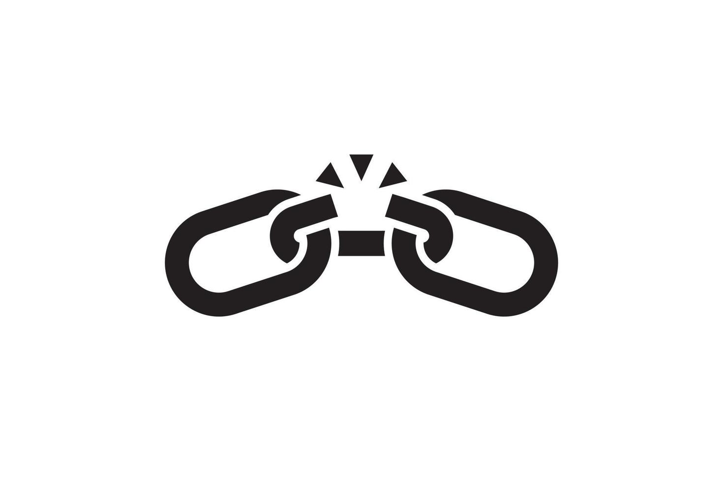 Broken chain as a symbol of freedom from slavery. Link damage. vector