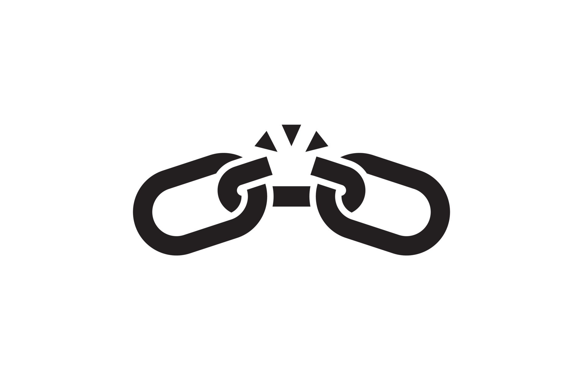 Broken chain as a symbol of freedom from slavery. Link damage. 10834231