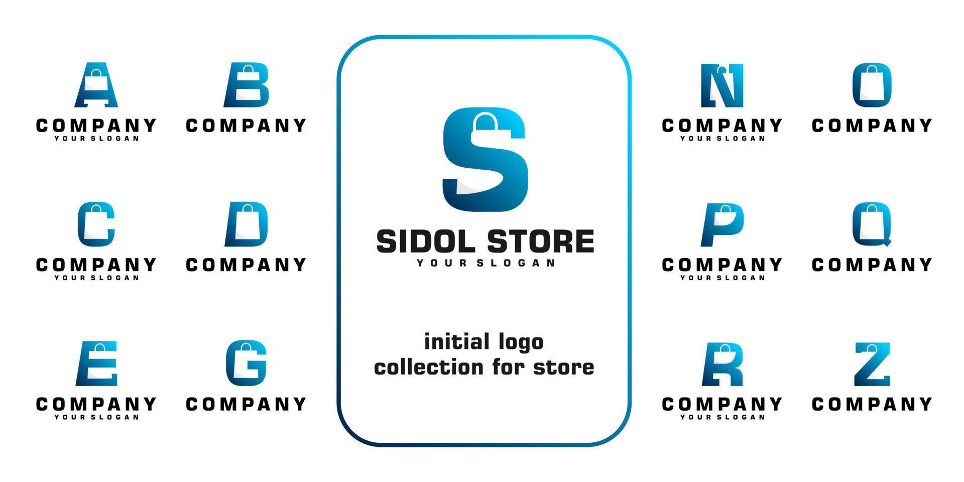 store logo collection with initial concept. vector