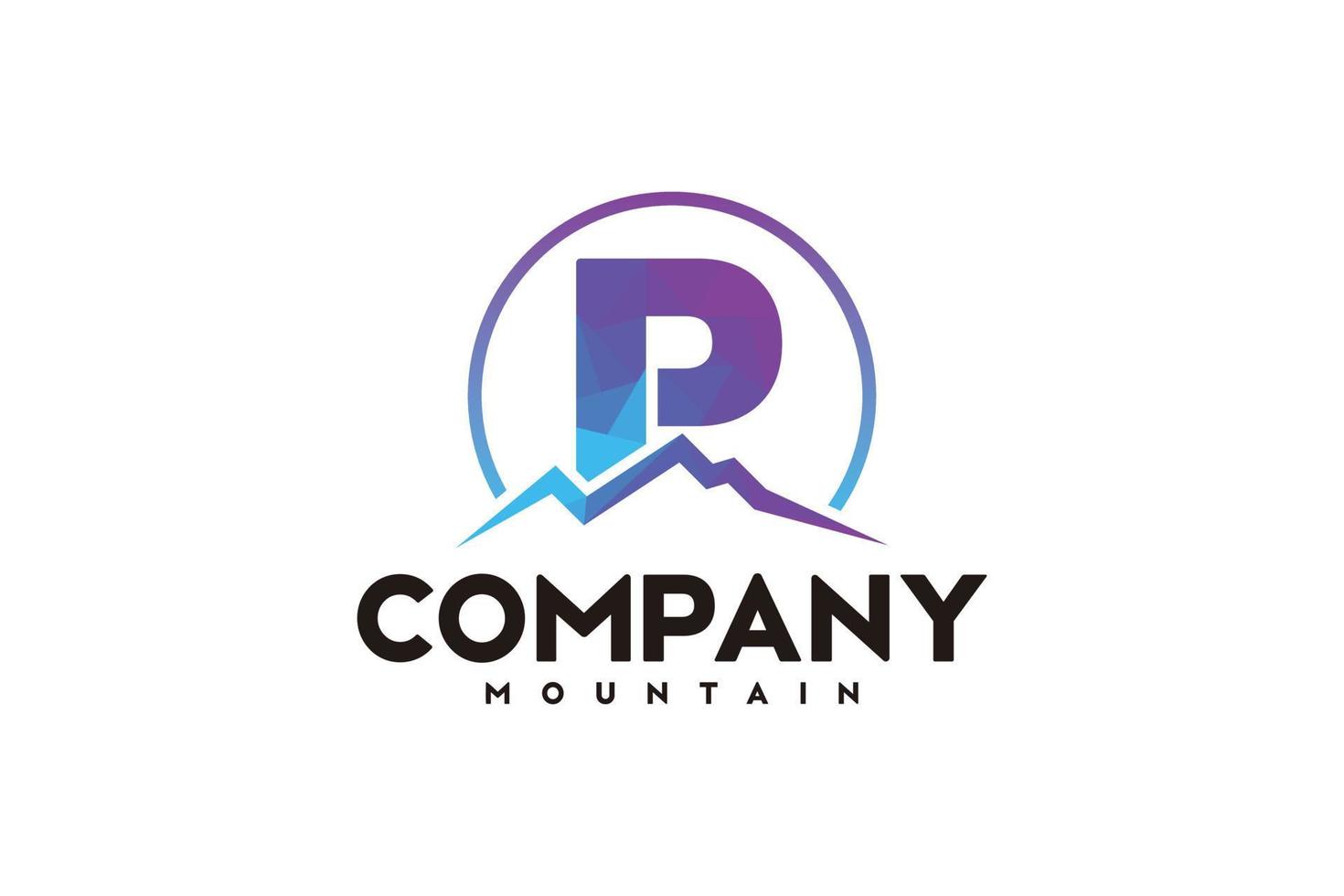 logo P ,initial  design inspiration with mountain logo vector