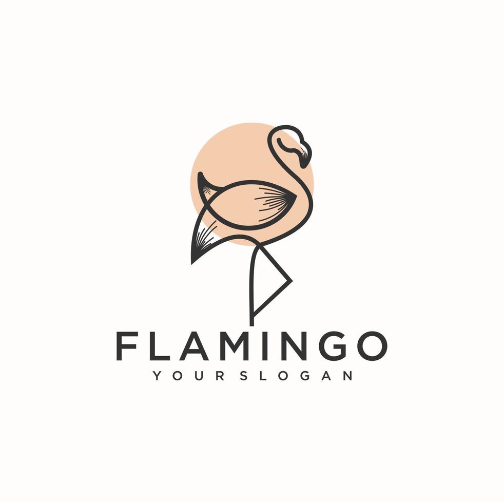 logotipo de flamingo, logotipo simple y minimalista para referencia comercial. vector