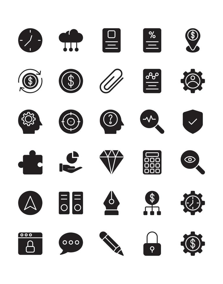 Starfup Icon Set 30 isolated on white background vector