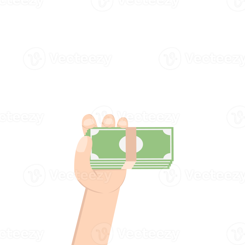 Hand Holding Pile of Money png