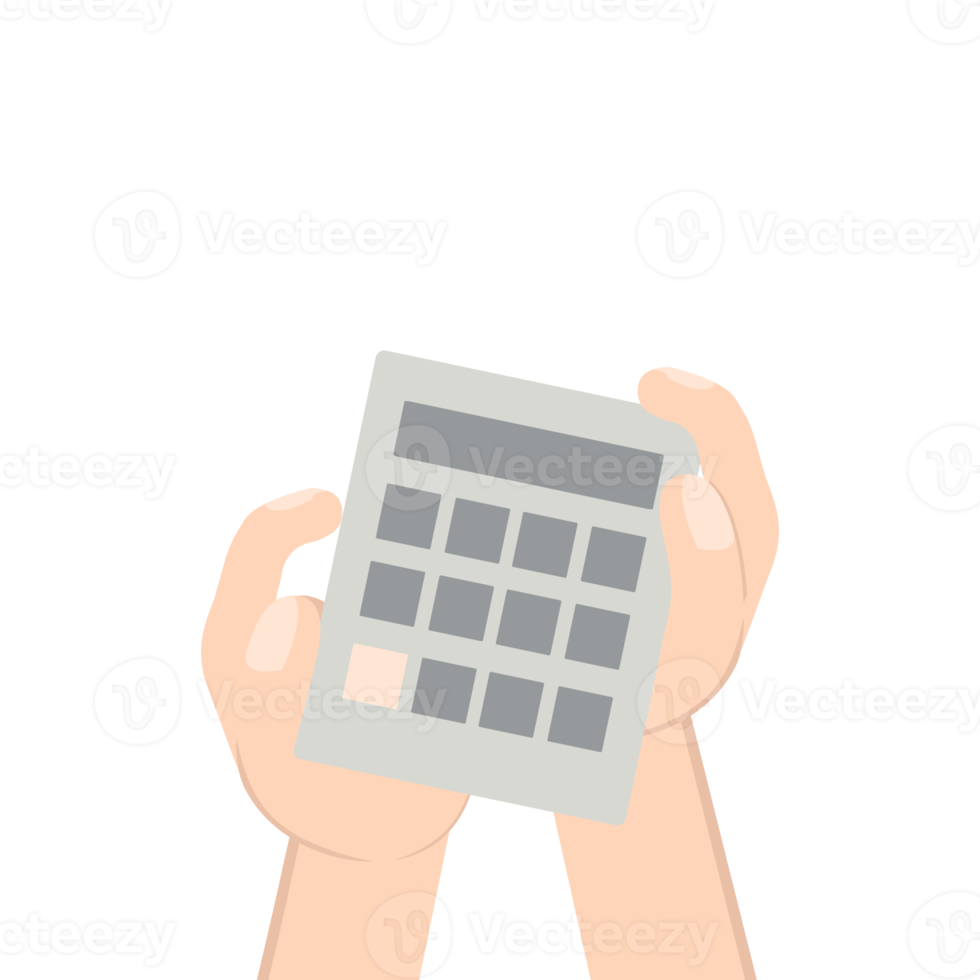 Hand Holding Calculator png