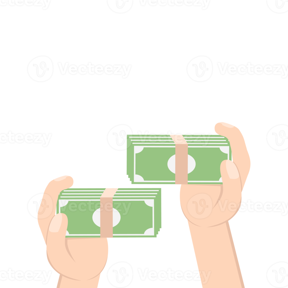 Hand Holding Pile of Money png