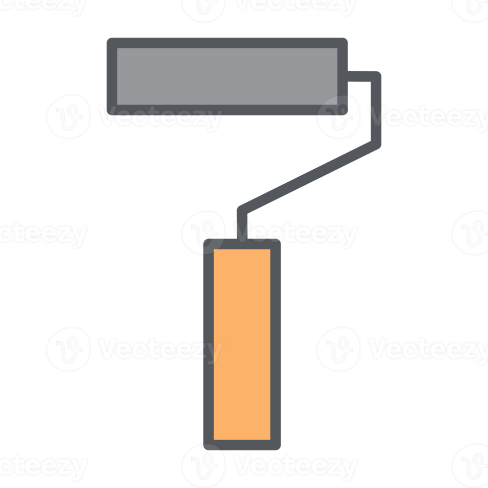 verf rollen borstel minimalistische bouw gereedschap icoon verzameling reeks png