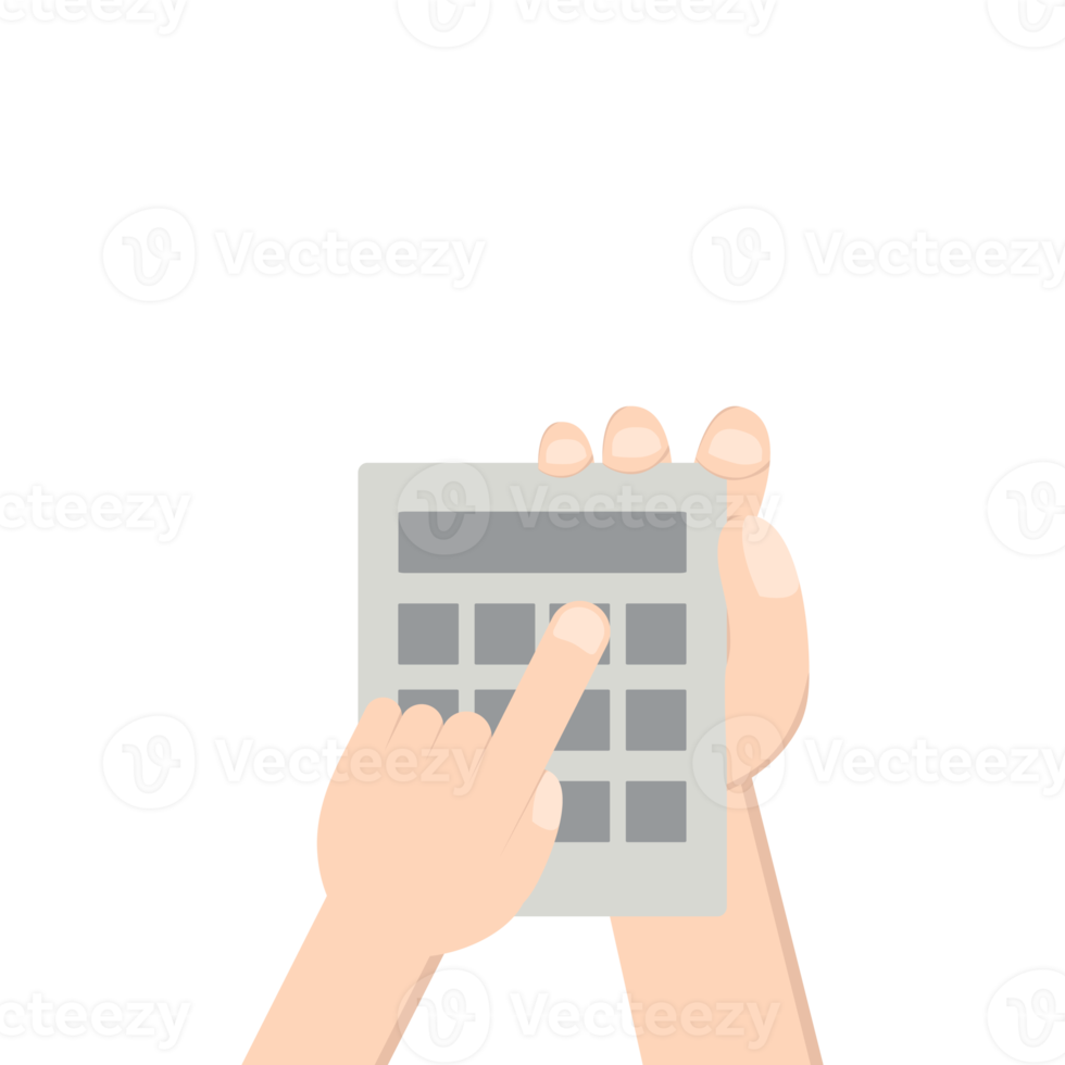 Hand Holding Calculator png