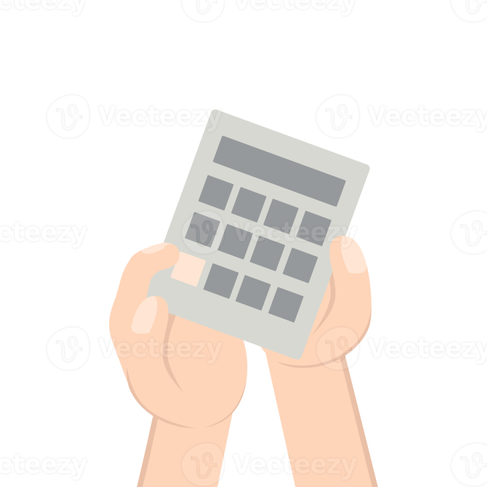 Hand Holding Calculator png