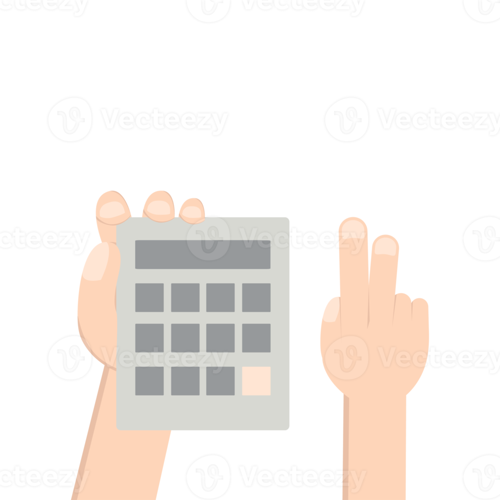 Hand Holding Calculator png