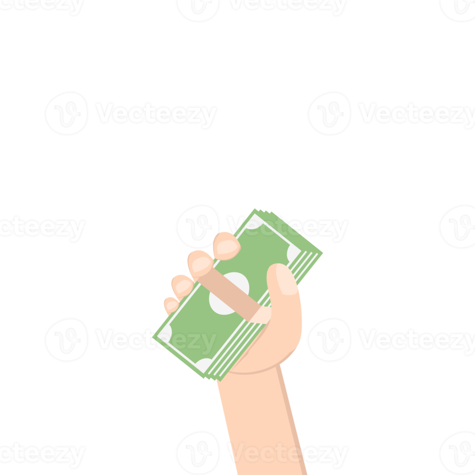 hand- Holding stapel van geld png