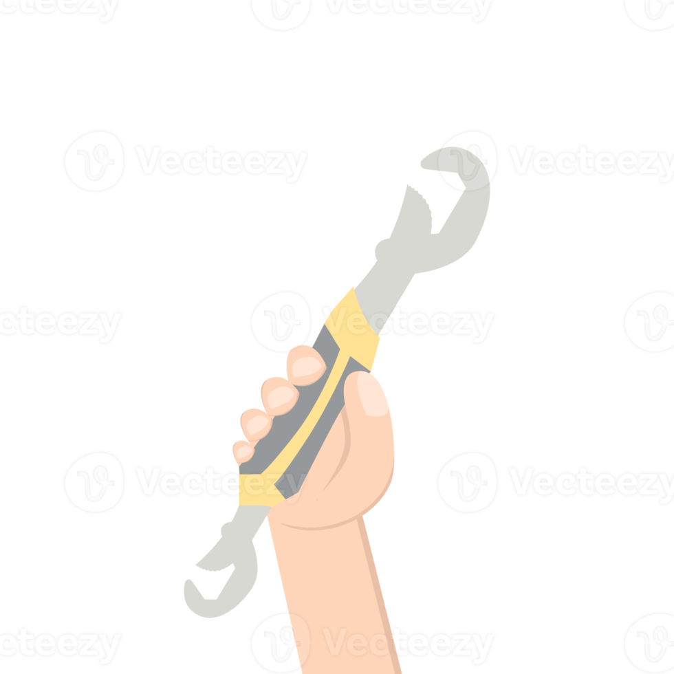 Right Handed Holding Double Side Wrench Construction Tool Equipment png