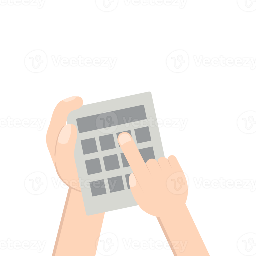 Hand Holding Calculator png