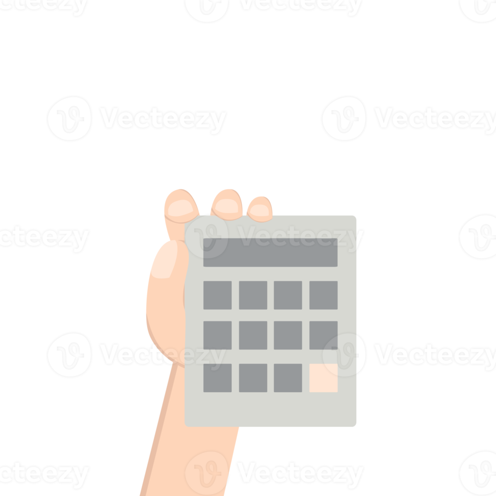 Hand Holding Calculator png