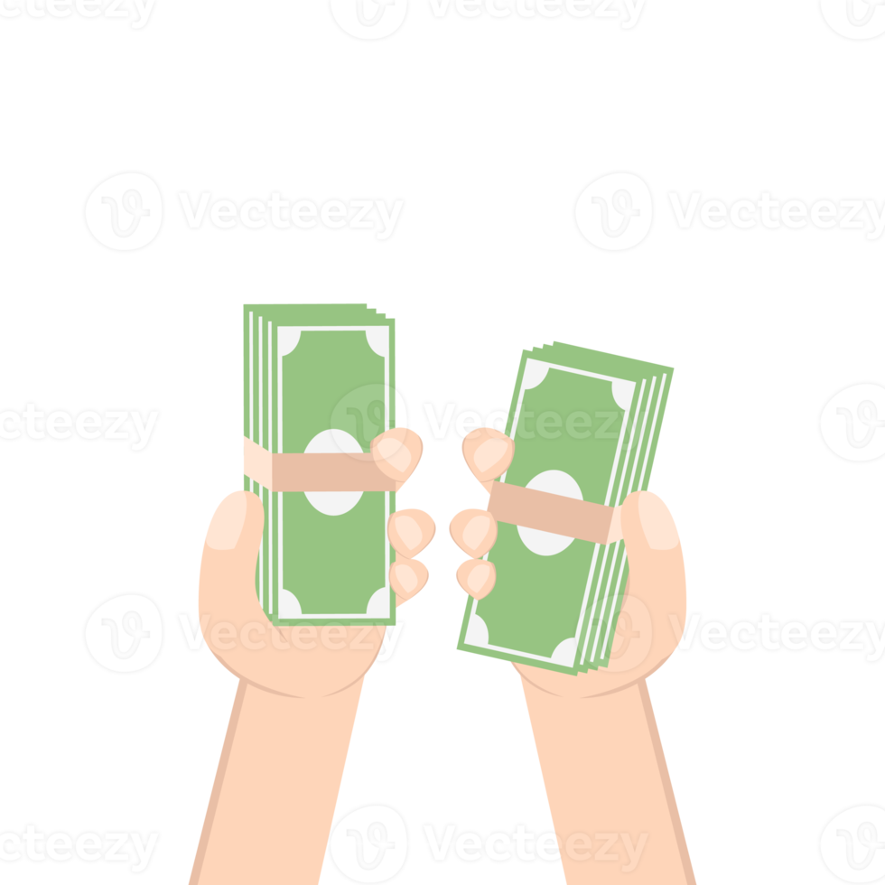 Hand Holding Pile of Money png