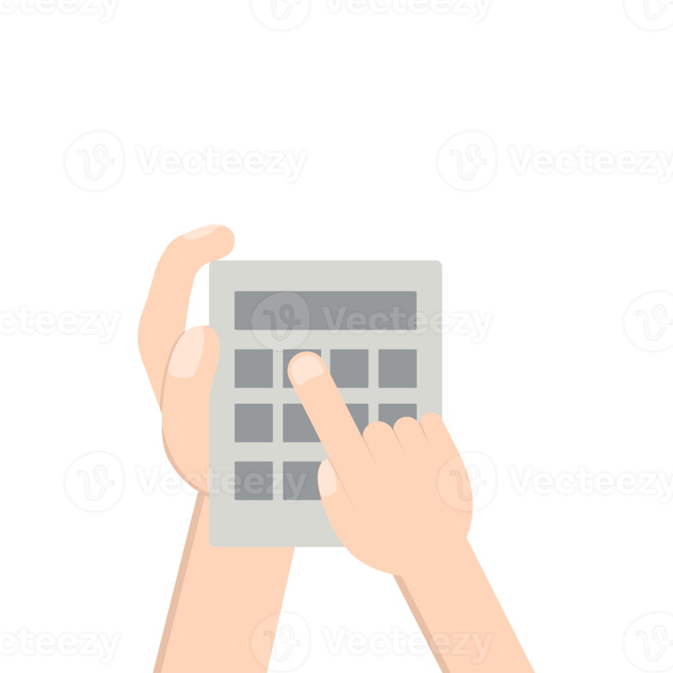 Hand Holding Calculator png