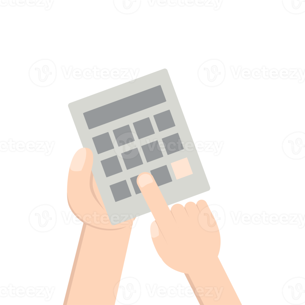 Hand Holding Calculator png