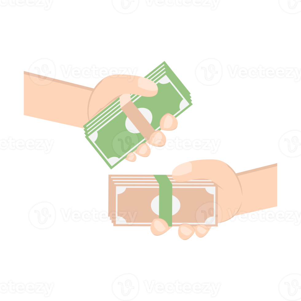 Hand Holding Pile of Money png