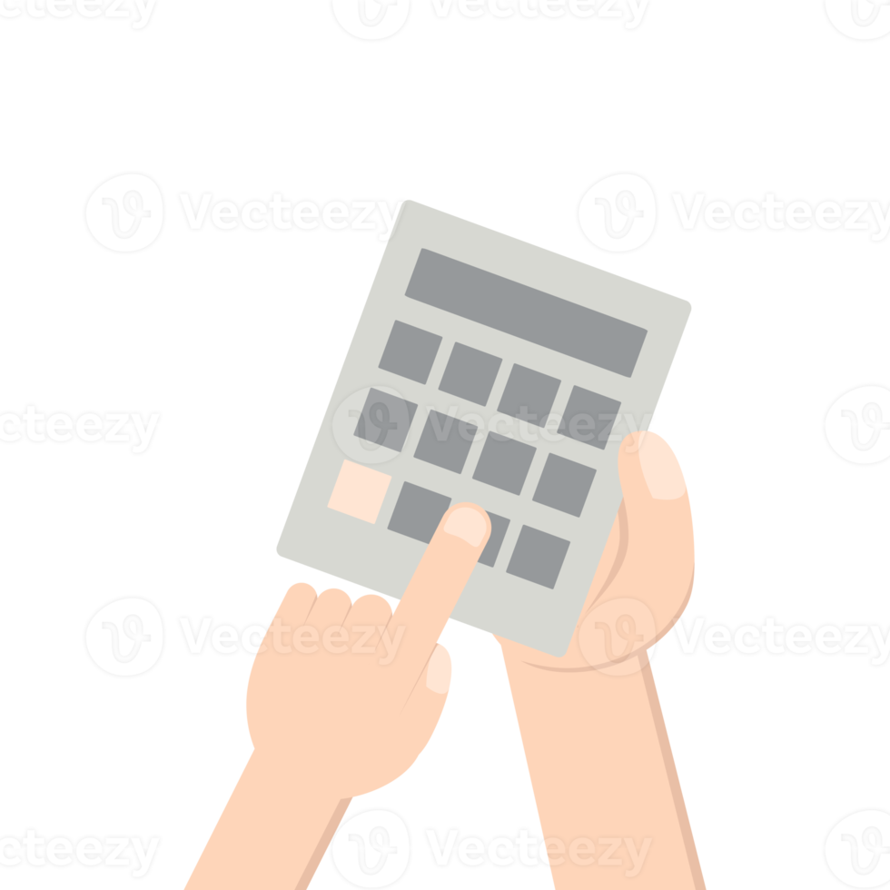 Hand Holding Calculator png