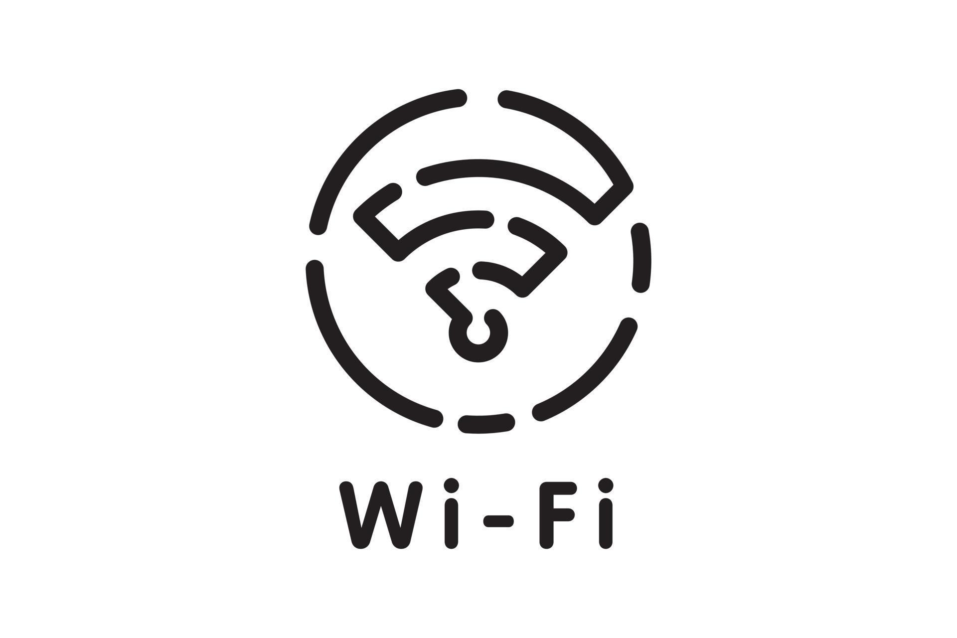 Wi Fi symbol signal connection. Vector wireless technology