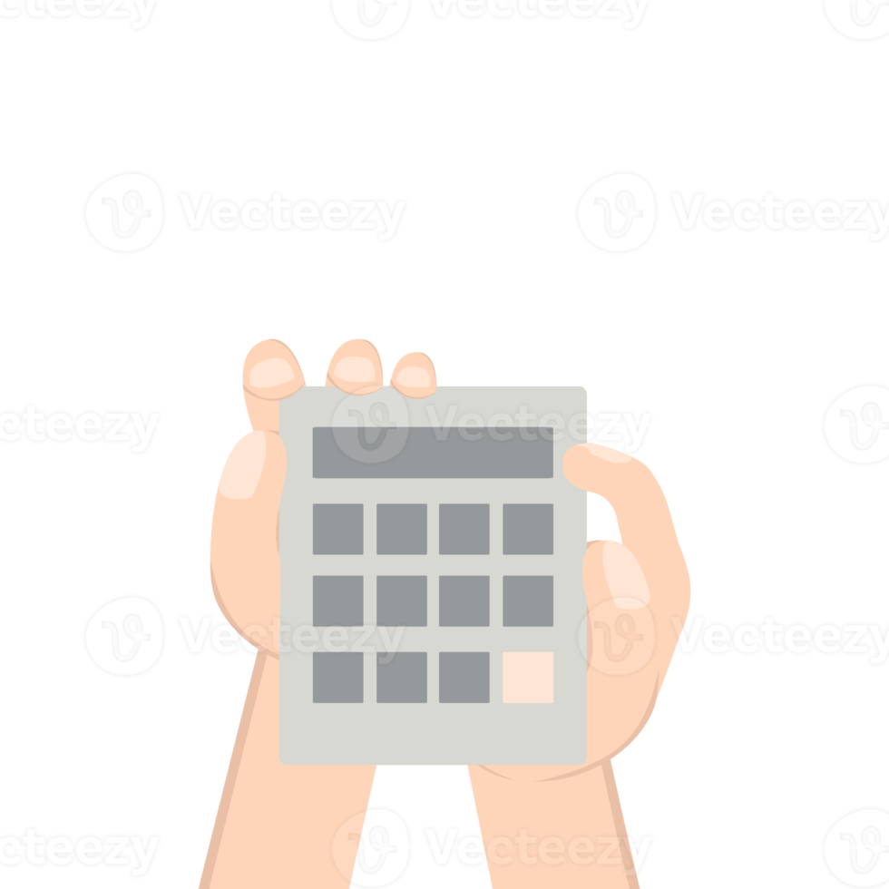 Hand Holding Calculator png