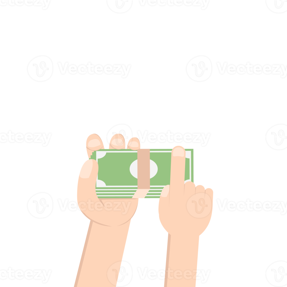 Hand Holding Pile of Money png