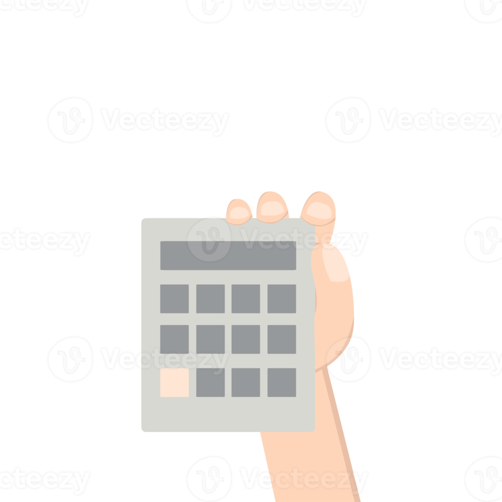 Hand Holding Calculator png