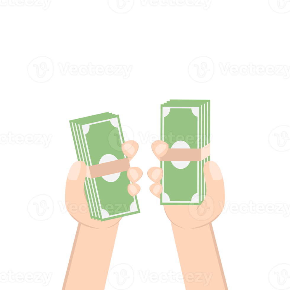 Hand Holding Pile of Money png