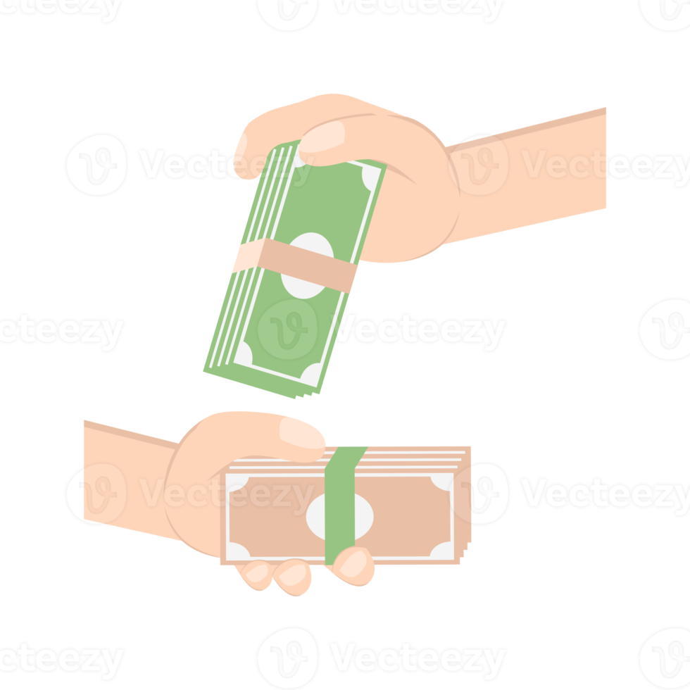 Hand Holding Pile of Money png