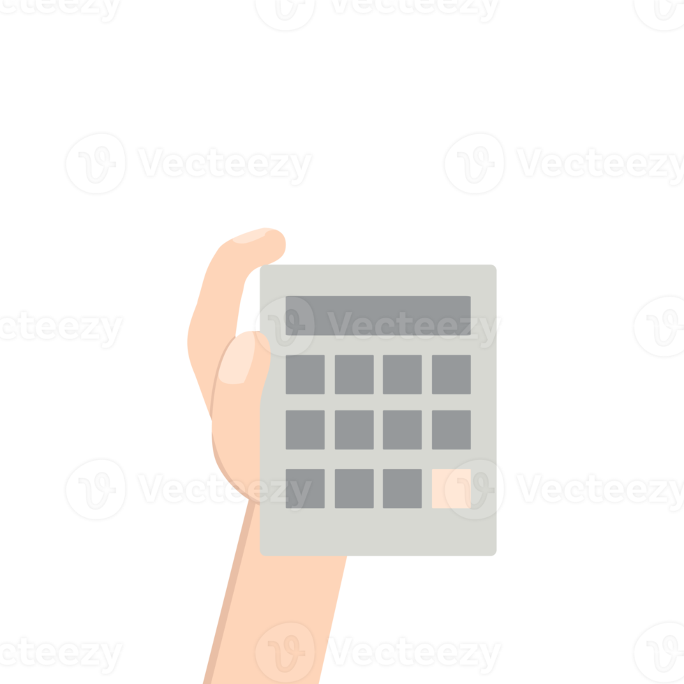 Hand Holding Calculator png