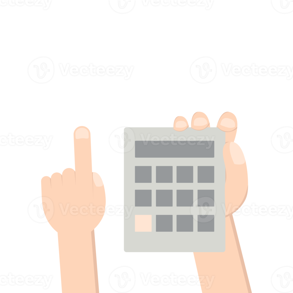 Hand Holding Calculator png